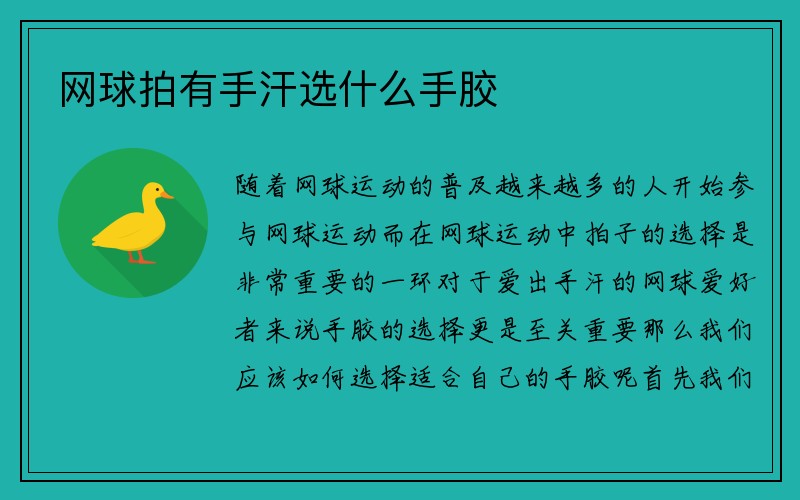 网球拍有手汗选什么手胶