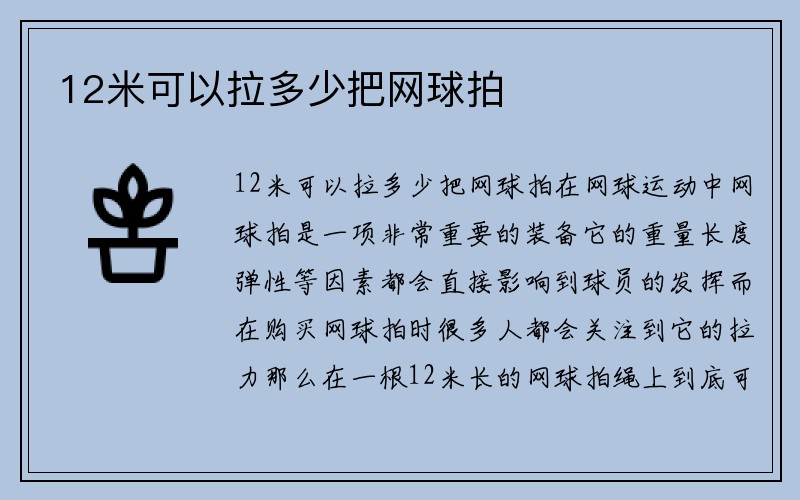 12米可以拉多少把网球拍