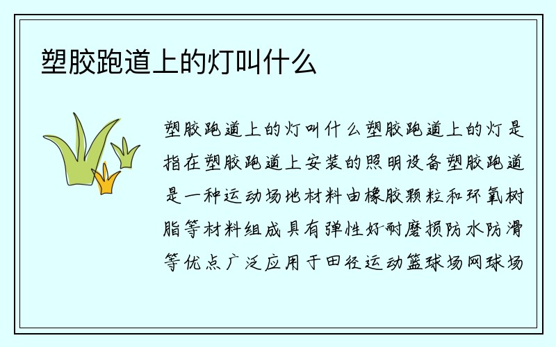 塑胶跑道上的灯叫什么